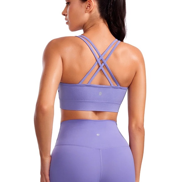 CRZ Yoga Women's seamless strappy crisscross longline sports bra - Picture 2 of 6